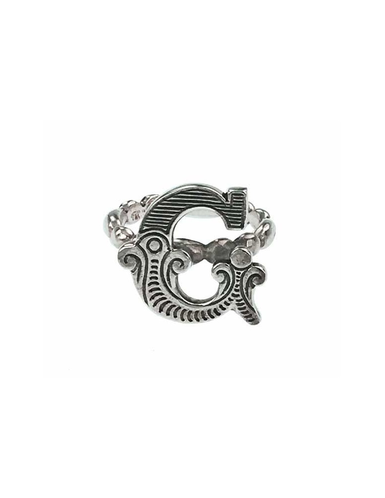 Sterling silver carousel letter ring - G