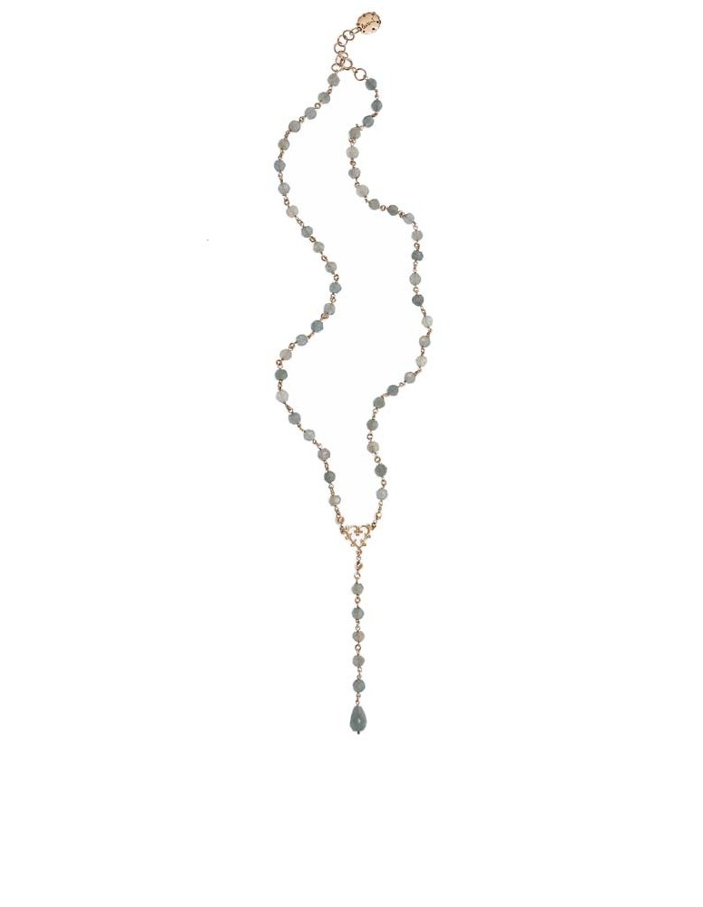Short rosary heart necklace